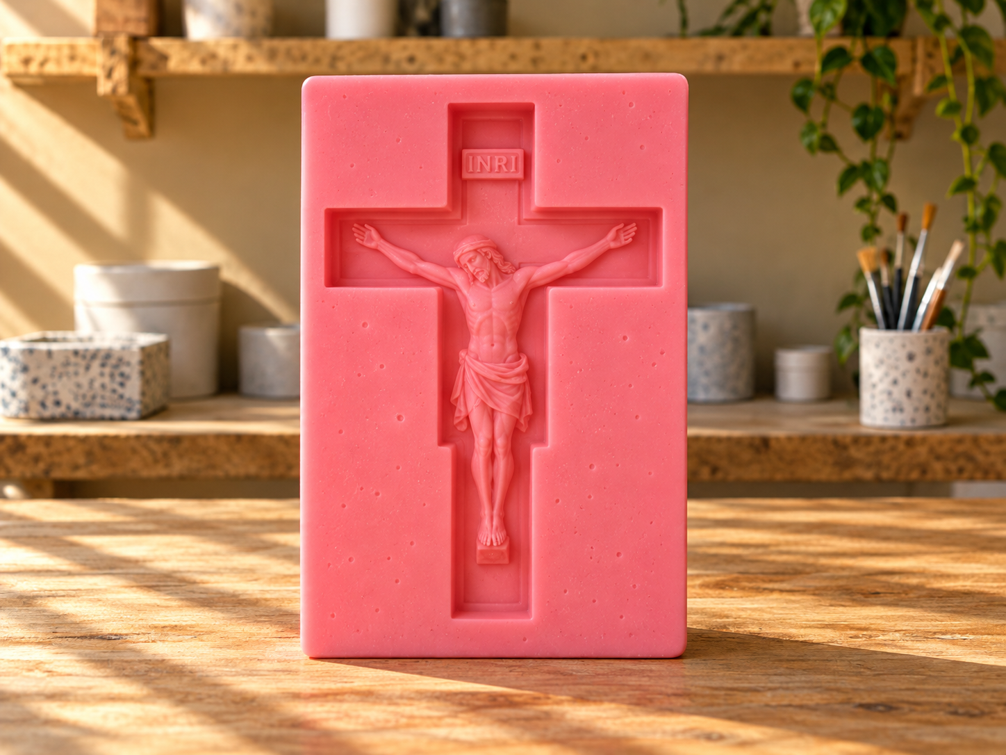 Fôrma de silicone aberta sobre a bancada